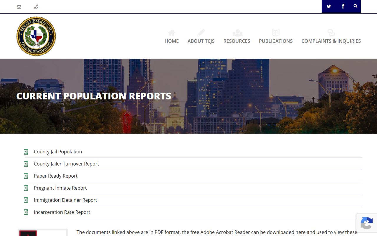 Clay County inmate population TCJS population reports page